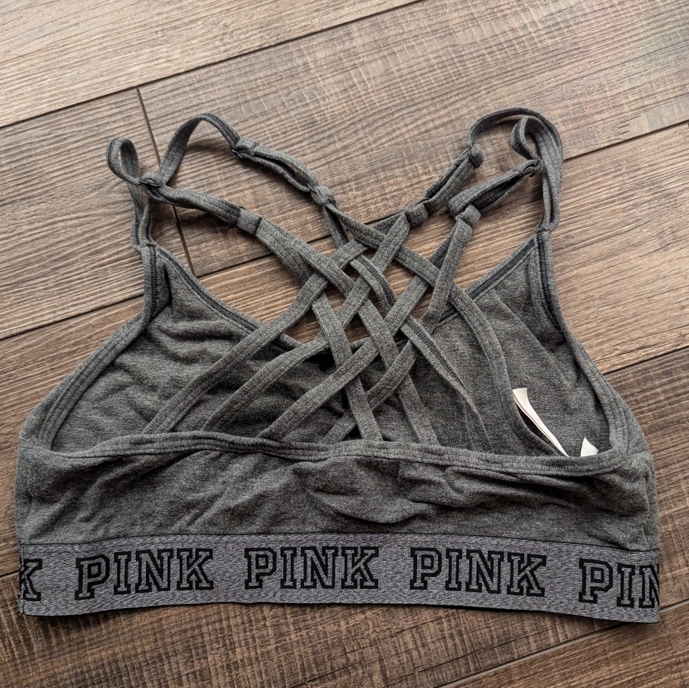 PINK Unlined 🩶 Gray 🩶 Bralette - Picture 3 of 4